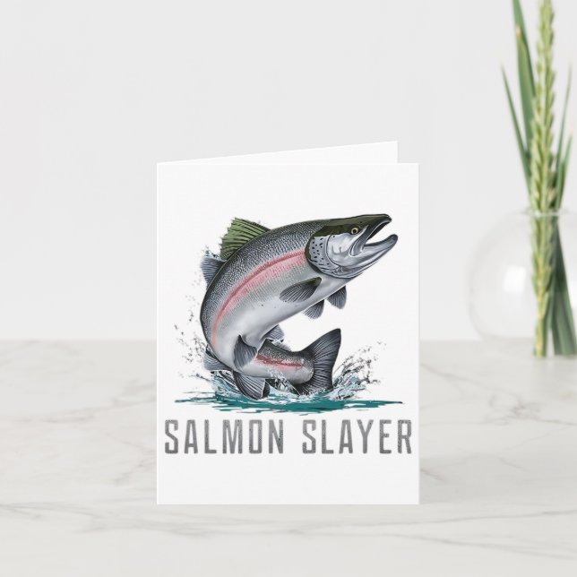 Cartão Pesca Da Campanha Do Salmão (Frente)