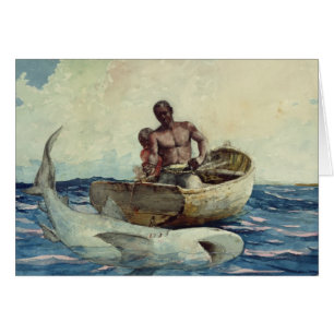 Cartão Pesca do tubarão, 1885