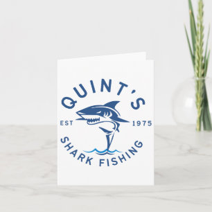 Cartão Pesca do tubarão de Vintage Quint 1975 Retro