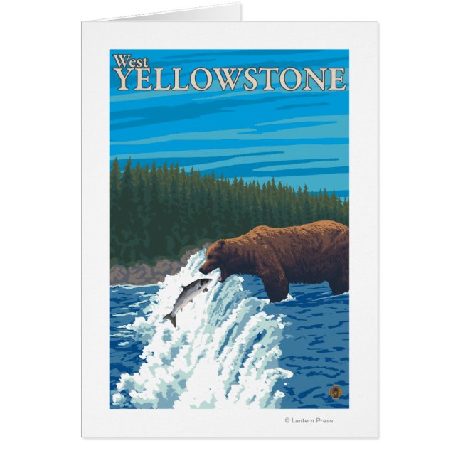 Cartão Pesca do Urso - West Yellowstone, MT (Frente)