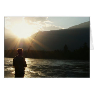 Cartão Pesca em um raio de sol