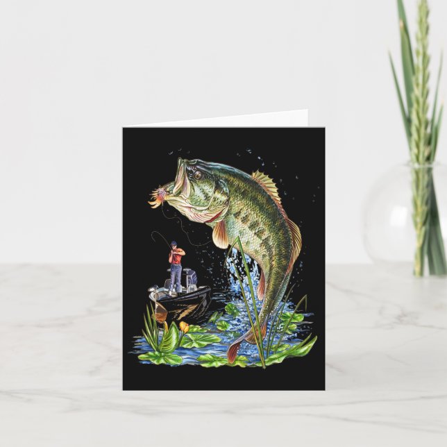 Cartão Pesca Gráfico de Boca Grande B Peixe (Frente)