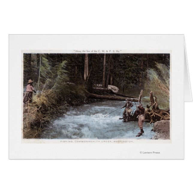 Cartão Pesca no ribeiro da Commonwealth (Frente Horizontal)