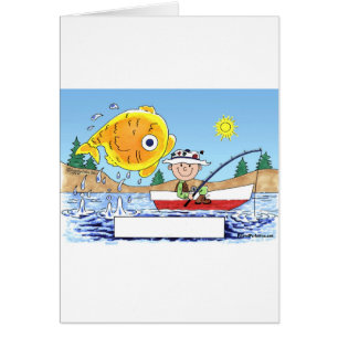Cartão Pesca, Pescador - Cartoon Personalizado