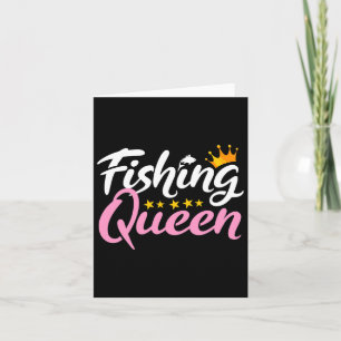 Cartão Pesca Rainha Funny Pescador Entusiasta Aquático W