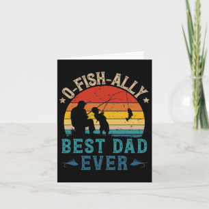 Cartão Pesca Vintage Melhor Pai Já Ofishally Pôr do Sol P