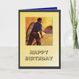 Cartão pescador bem-sucedido