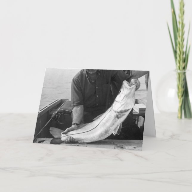 Cartão Pescador com Snook, Marco Ilha, Florida, 1965 (Frente)