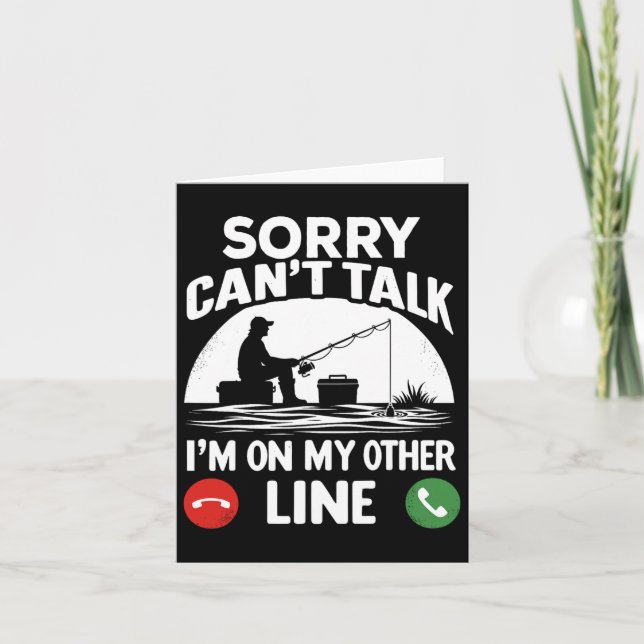 Cartão Pescador Engraçado Para Pai De Pesca De Dia de os  (Frente)