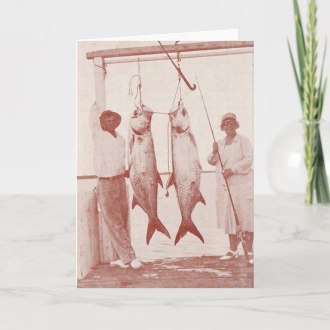 Cartão Pescadores com tarpões, ilha de Marco, Florida, os (Frente)
