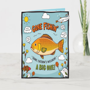 Cartão Pescando Desejos de Aniversário