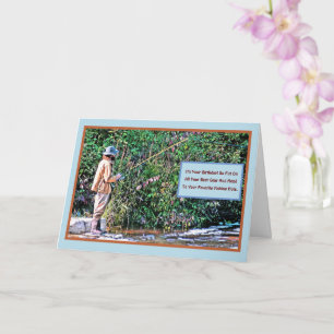 CARTÃO PESCAR/FELIZ ANIVERSÁRIO/PESCADOR NO RIO BA