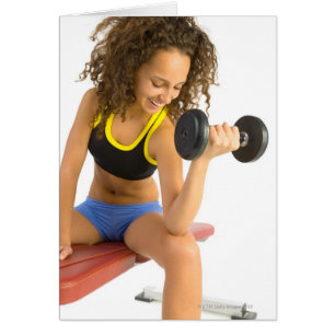 Cartão Pesos de elevação de mulheres