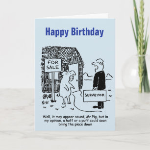 Cartão Pesquisador dá a Pig sua avaliação de uma propried