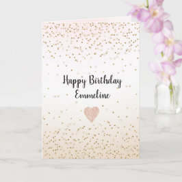 Cartão Pêssego Branco Cor-de-rosa-claro Ombro Dourado Con