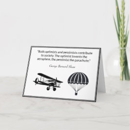 Cartão Pessimismo otimista Citação George Bernard Shaw