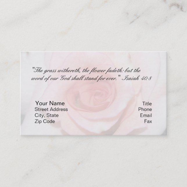 Cartão pessoal do 40:8 de Isaiah (Frente)