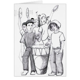 Cartão Pessoas da dança do cilindro dos ritmos