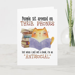 Cartão Pessoas De Gato Sentadas Em Seu Lover De Gato Anti