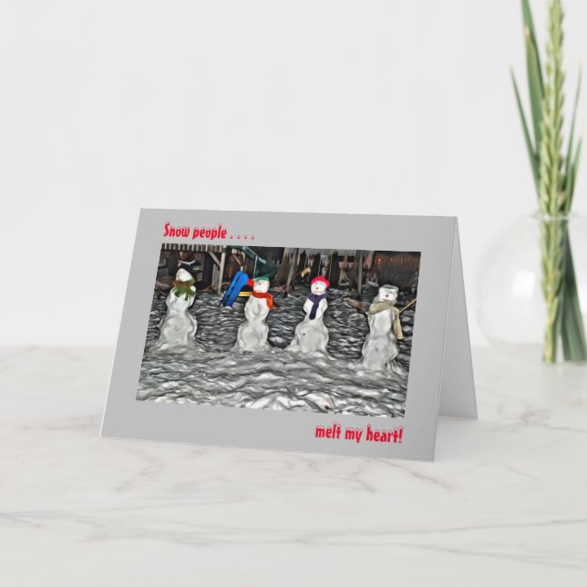 Cartão Pessoas de neve derretem meu feriado de Natal card (Frente)