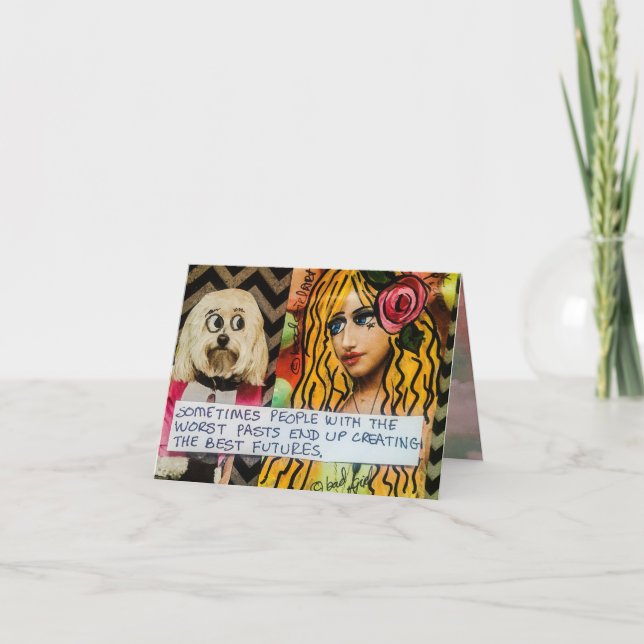 Cartão Pessoas de Notecard-sometimes com os passados os (Frente)