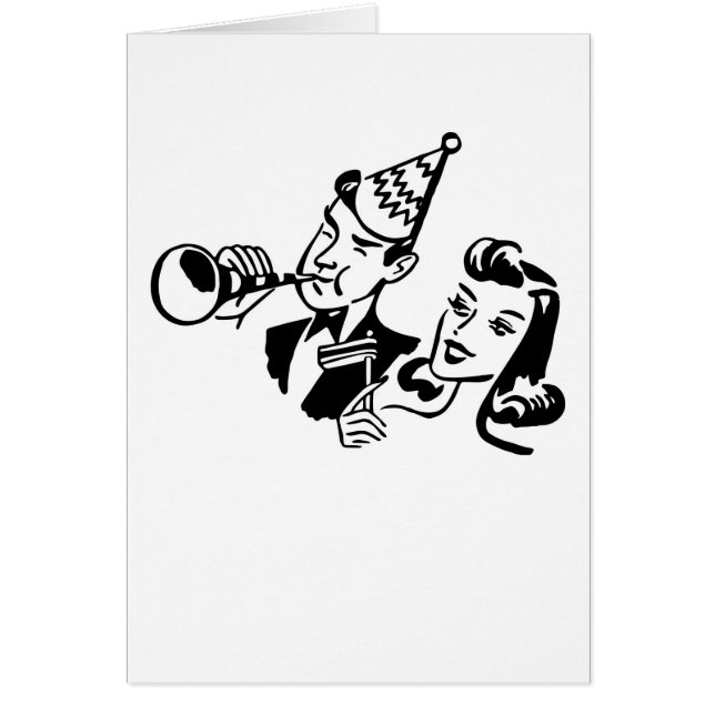 Cartão Pessoas de Parte Retroativa Celebrando uma Ocasião (Frente)