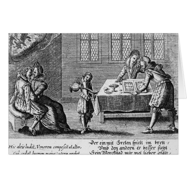 Cartão Pessoas que jogam a gamão (Frente Horizontal)