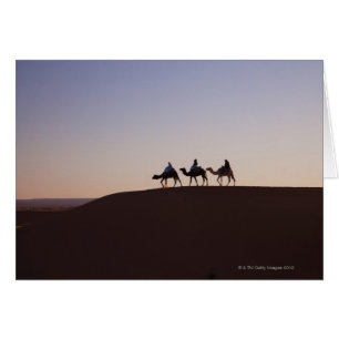 Cartão Pessoas que montam camelos, Marrocos