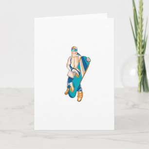 Cartão Pessoas Snowboarder