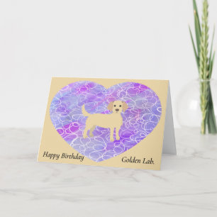 Cartão Pet Birthday Card para laboratório de Ouro. Fundo