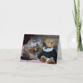 Cartão Pet Groundhog Maude com sua placa de nota de Ursin