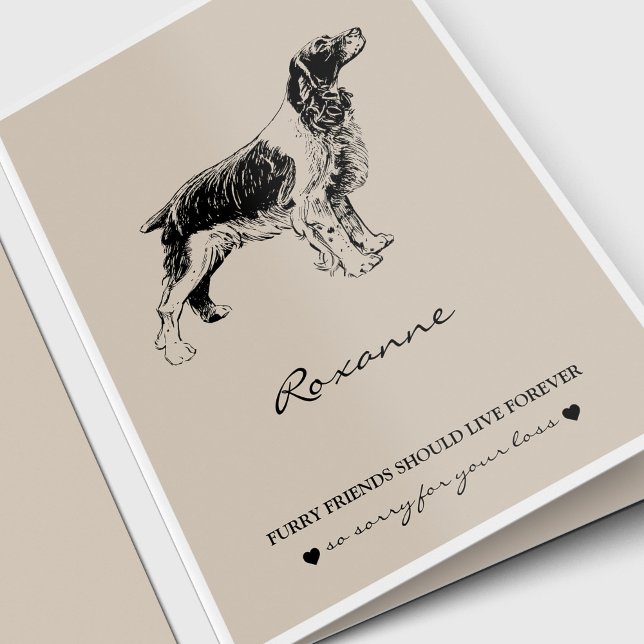 Cartão Pet Loss Pet Memorial Dog Lover Spaniel Simpatia (Pet Loss, Pet Memorial, Dog Lover Sympathy Card for a Spaniel)