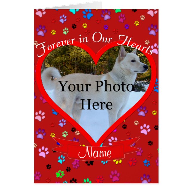 Cartão Pet Memorial Forever em Nossos Corações (Frente)