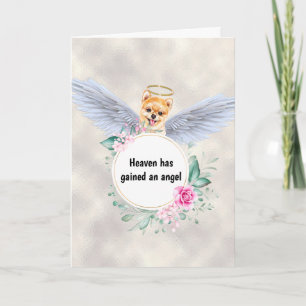 Cartão Pet memorial Pomerania Toy Pom Angel Asas Poem