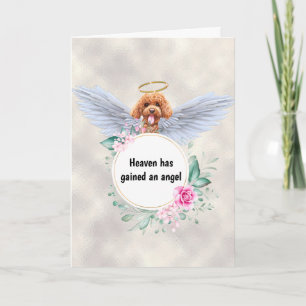 Cartão Pet memorial poodle dog angel wing poema