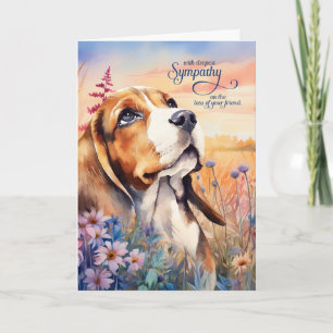 Cartão Pet Sympathy Beagle Dog Wildflower Meadow