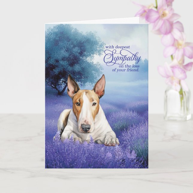 Cartão Pet Sympathy Bull Terrier Dog Serene Lavender (Orquídea)