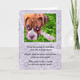 Cartão Pet Sympathy Perda de um Cachorro - Boxer com Roxo