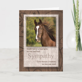 Cartão Pet Sympathy Perda de um Marrom Horso Ocidental