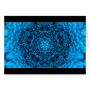 CARTÃO PÉTALAS AZUIS DA FLOR DA DÁLIA