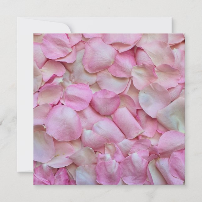 Cartão Pétalas de Rosa Rosa (Frente)