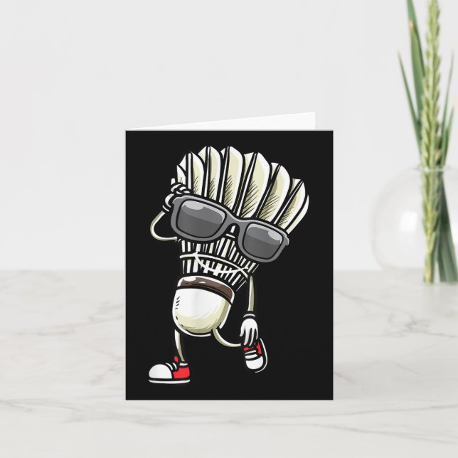 Cartão Peteca de Badminton Dançando  (Frente)