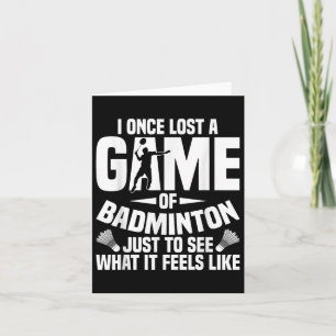 Cartão Peteca de Badminton Uma Vez Perdida Jogador de Pet