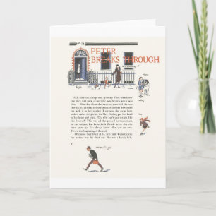 Cartão Peter Breaks Through, Peter Pan Vintage Image