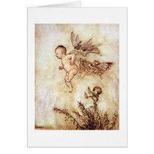 Cartão Peter Pan e fadas (vazio para dentro)