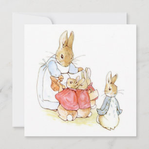 Cartão Peter Rabbit e suas Irmãs (por Beatrix Potter)