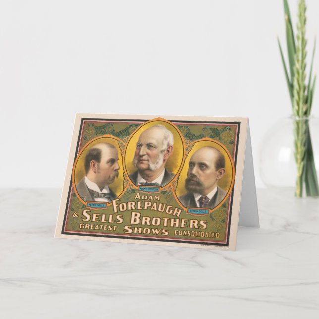 Cartão Peter Sells, Adam Forepaugh E Lewis Vende (Frente)