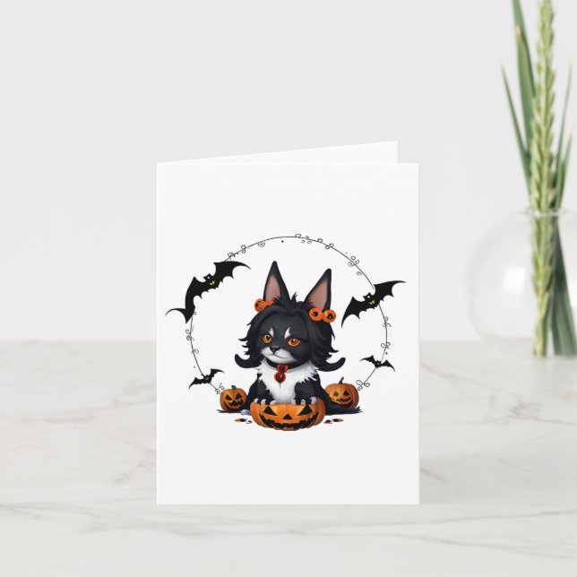 Cartão Pets No Vestido De Halloween (Frente)