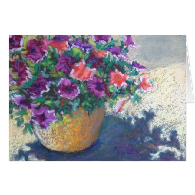 Cartão petúnias sunlit (Frente Horizontal)