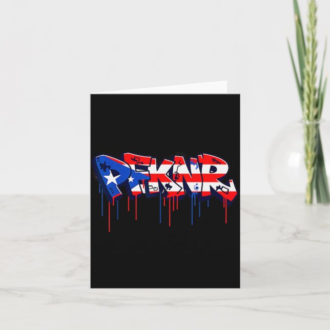 Cartão Pfknr Bandeira de Porto Rico Grafite Coquí Patrimô (Frente)